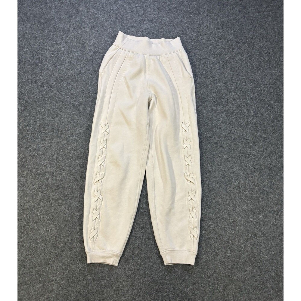 Lululemon Jogger Women’s Size 0 Fleece Lace Up Side Ribbed Waist Cuffed